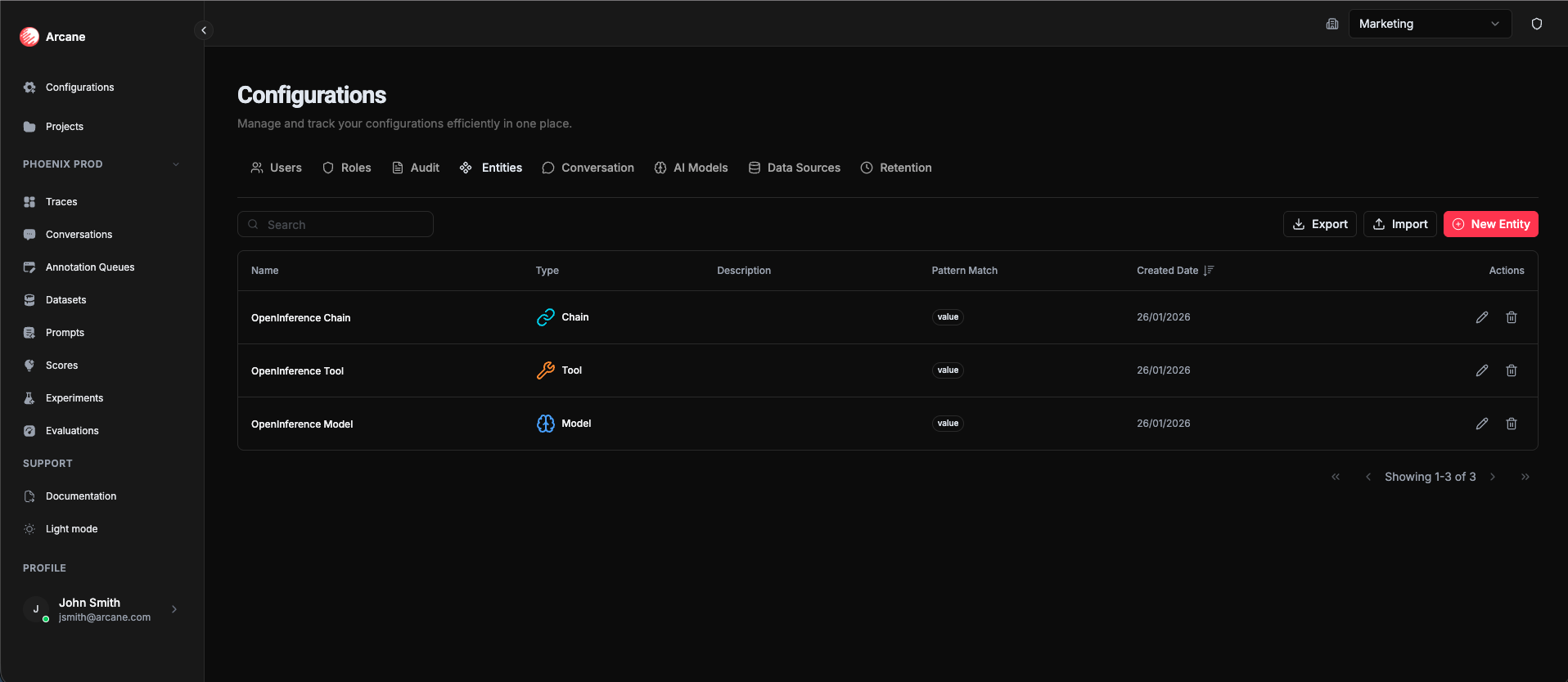 Configurations - Entities
