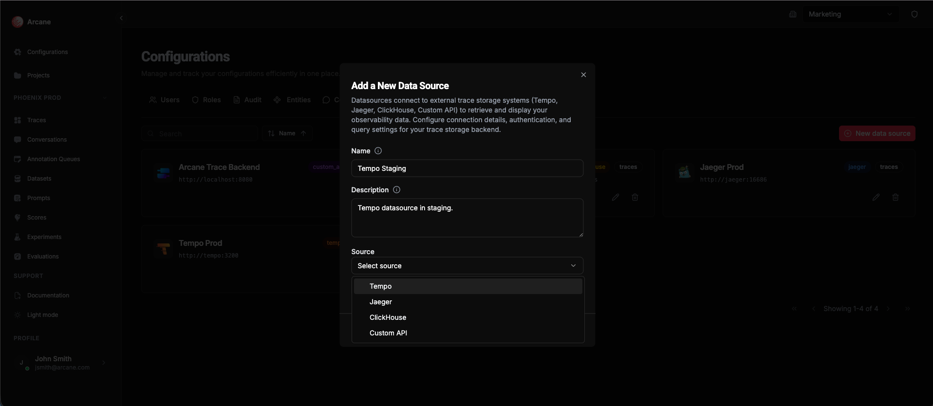 New Data Source dialog