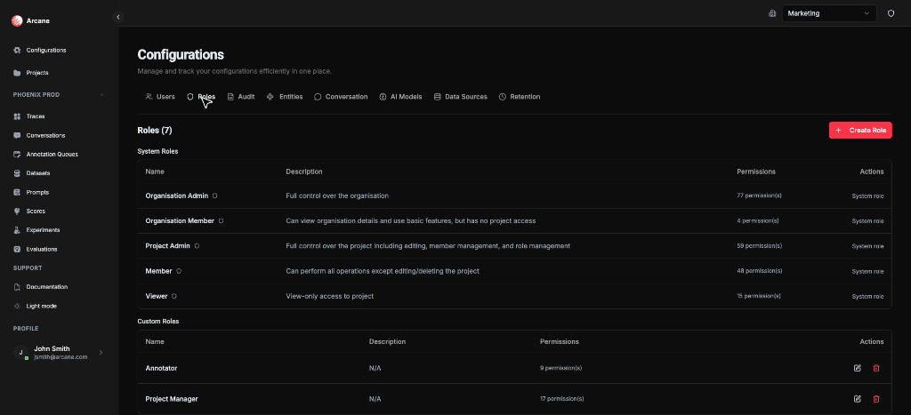 Configurations - Roles
