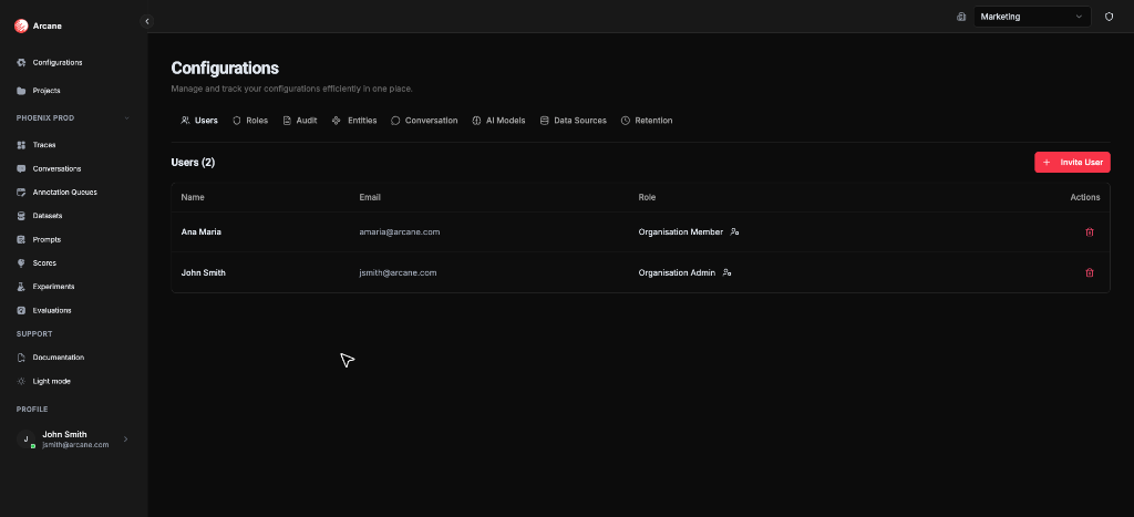 Configurations - Users