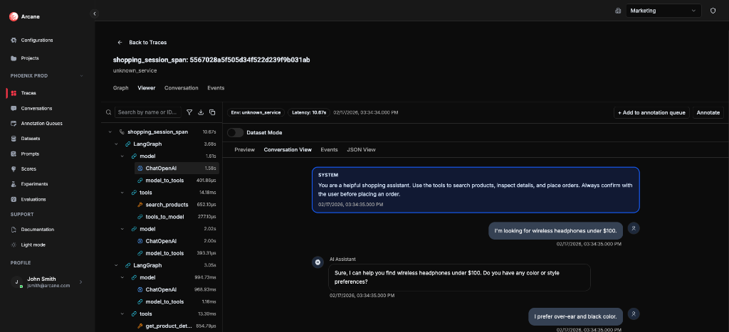 ChatOpenAI Conversation View